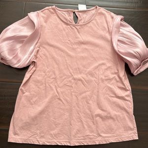 Zara Girls Cotton Top with Silk Balloon Sleeves – Like New 💕